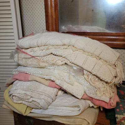 Sale Photo Thumbnail #47: linens/bed spread...quite a group larger than this pic