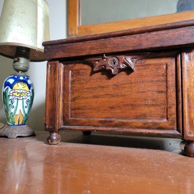 Sale Photo Thumbnail #33: Antique table top box...jewelry/wallet caddy...etc