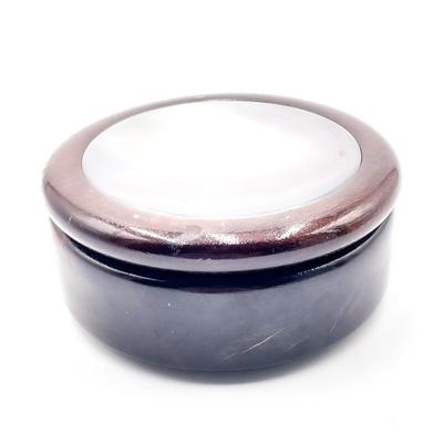 Sale Photo Thumbnail #156: Wooden Trinket Box w/ Agate Inlaid Lid