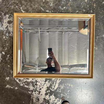 Sale Photo Thumbnail #226: Rectangular Wall Mirror w/ Decorative Gold-Toned Frame