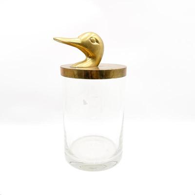 Sale Photo Thumbnail #213: Regency-Style Brass & Glass Duck Canister