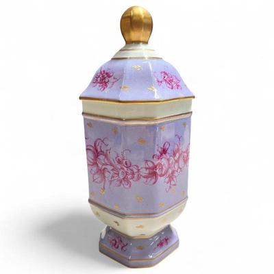 Sale Photo Thumbnail #44: Limoges Hand-Painted Porcelain Lidded Jar