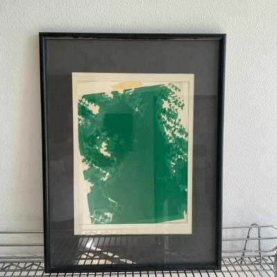 Sale Photo Thumbnail #171: Framed Abstract Green Composition, Signed