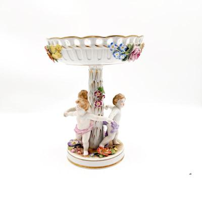 Sale Photo Thumbnail #227: Von Schierholz Germany Porcelain Centerpiece Compote Bowl w/ Cherubs
