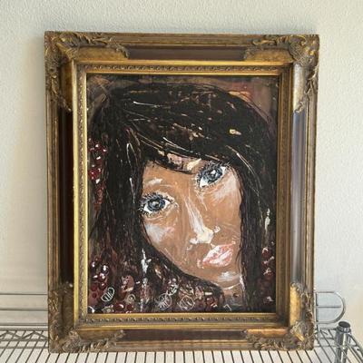 Sale Photo Thumbnail #174: Framed Expressionist Portrait of a Woman