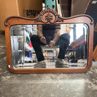 Sale Photo Thumbnail #244: Early 20th-Century Oak Wall Mirror