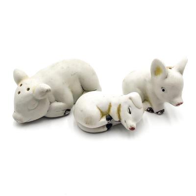 Sale Photo Thumbnail #161: Set of 3 Sleeping Pig Salt & Pepper Shakers