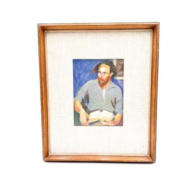 Sale Photo Thumbnail #224: Framed Portrait of Seated Man with Book