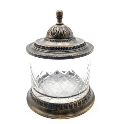 Sale Photo Thumbnail #134: Antique Cut Crystal & Bronze Vanity Jar