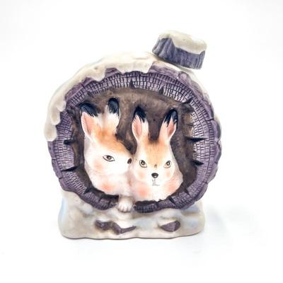 Sale Photo Thumbnail #138: Vintage W.A. Lacey “Snow Rabbits” Ceramic Whiskey Flask
