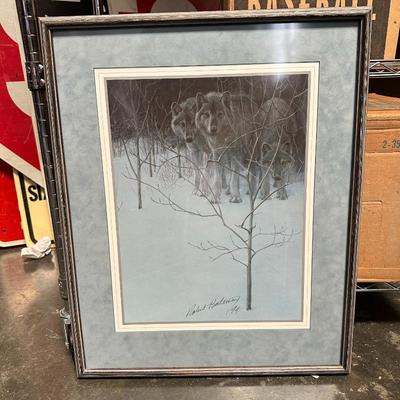Sale Photo Thumbnail #266: Robert Bateman (Canadian, b. 1930), Clear Night Wolves, 1994