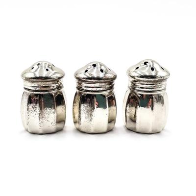 Sale Photo Thumbnail #68: Set of Three Silver-Metallic Salt and Pepper Shakers