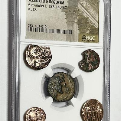 Sale Photo Thumbnail #18: Authentic 2000+ year old Coin(152-145bc) & 4 more Ancient Coins