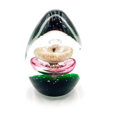 Sale Photo Thumbnail #155: Art Glass Abstract Teardrop Paperweight