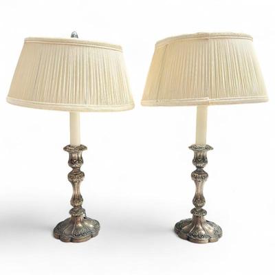 Sale Photo Thumbnail #15: Rococo-Inspired Cast Base Table Lamps
