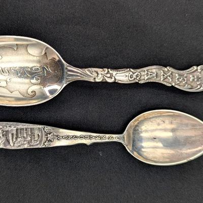 2 Sterling Silver Spoons, 1 Houston, 1 Vancouver BC