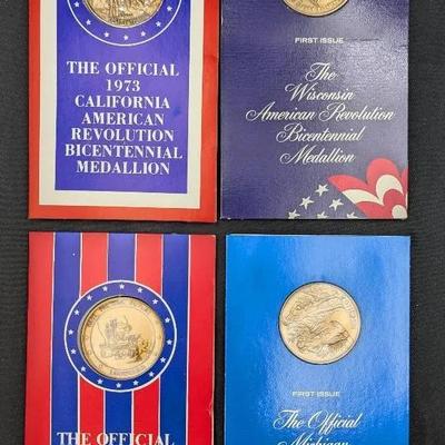 Four State Bicentennial Medallions First Edition 1973