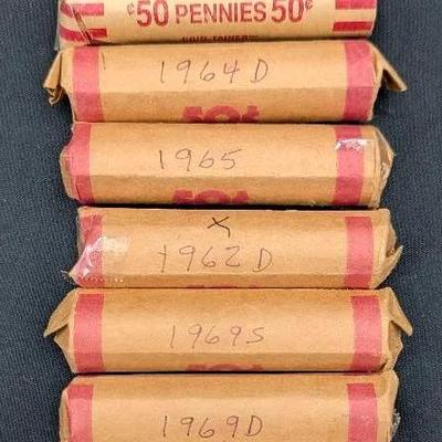 10 Rolls of 1960's Lincoln Cents