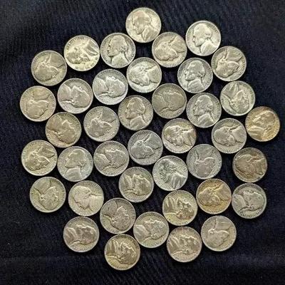 40 Silver US Wartime Nickels