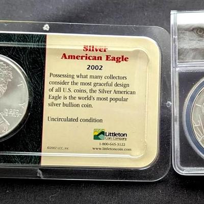 1996 ANACS & 2002 Littleton Graded 1oz Silver Eagles