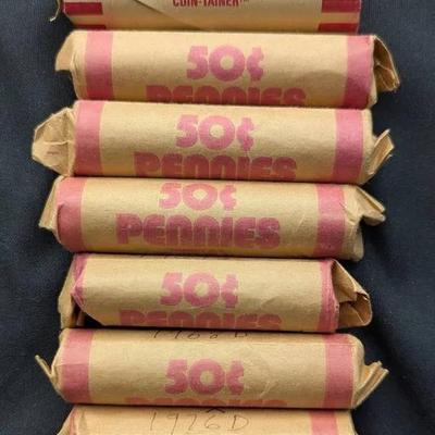 7 Rolls Of Lincoln Cents 1960s - 1970s