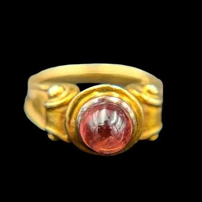 NAGL 18K Cabochon Tourmaline Ring, #3398