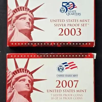 2003 & 2007 Silver Proof Sets
