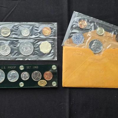 1962, 1963, 1964 Mint Issued Silver Proof Sets