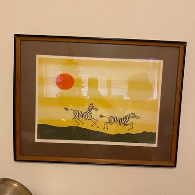 Sale Photo Thumbnail #153: Keith Decarlo Lithograph Running Zebras MCM