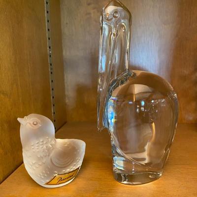 Baccarat, Italy chick and Pelican figurines 