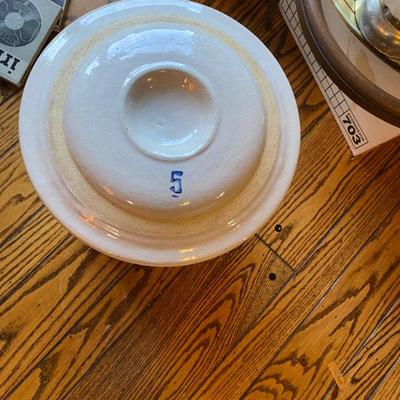 Sale Photo Thumbnail #91: Robinson ransbottom Blue Crown Pottery 5 gallon stoneware crock w/lid!