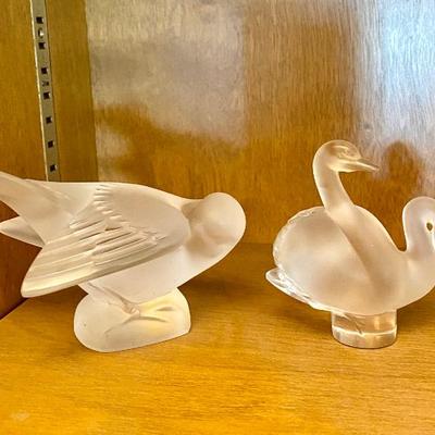 Lalique, France Dove and Double Swan figurine.  
