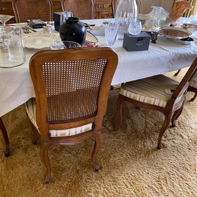 Sale Photo Thumbnail #123: High-end Henredon Dining table, caned back chairs, and buffet sideboard cabinet