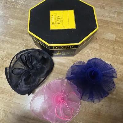 Royal Blue, Pink & Black Fascinators