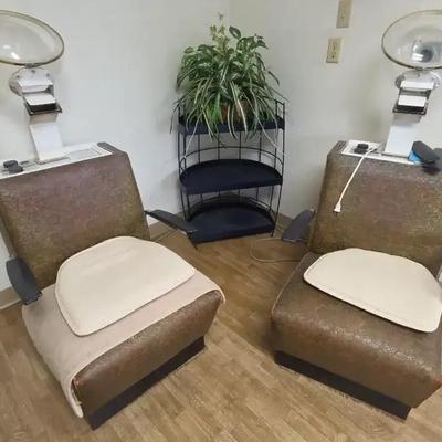 Salon Chairs & Shelf