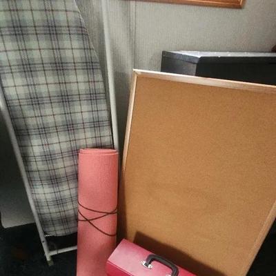 Ironing Board, Cork Board, Yoga Mat & Acordian File Folder
