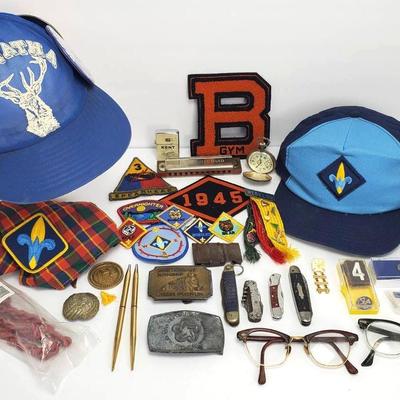 Vintage Pocket Knives, Scouting Collectibles, Glasses, Lighter, Militaria & More