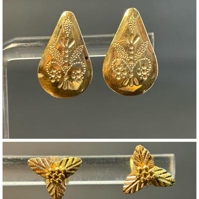 14K Gold Earrings - .75" &.25" Long