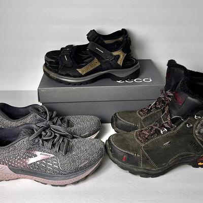 ECCO, Ahnu, & Brooks Athletic Shoes (3) - Size 7 & 7.5