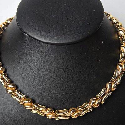 14K Gold Sculptural Link Neckace - 16" 