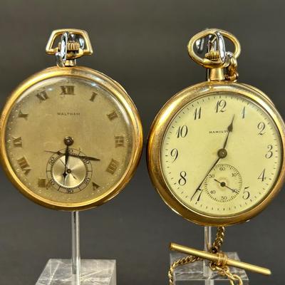 Antique Hamilton (Grade 910) & Waltham (Grade Riverside) Pocket Watches 