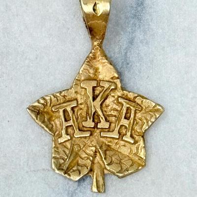  14K Gold AKA Sorroity Pendant - 1" Long