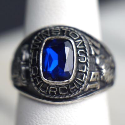 Sterling Silver Winston Churchill High School 1977 Class Ring, Personalized - Size 5.25, 