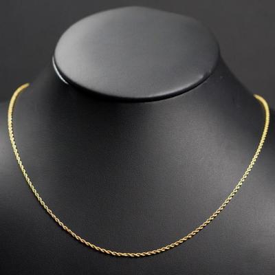 14K Gold Fine Rope Chain Necklace- 23" Long