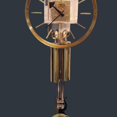 George Nelson for Howard Miller Lucite Pendulum Wall Clock, 1970s – 40"H, 16"D