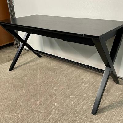 Crate & Barrell Black Wood Desk - 50x28x30”