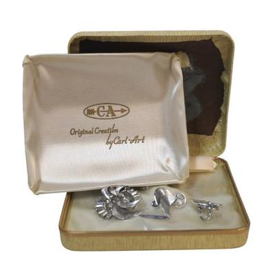 Sale Photo Thumbnail #254: VINTAGE CA STERLING BROOCH AND EARRING SET