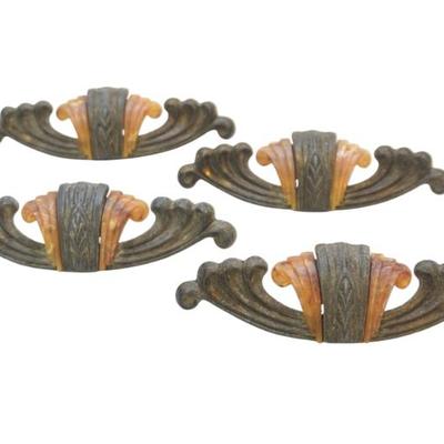Sale Photo Thumbnail #77: 4 ORIGINAL ART DECO BAKELITE WATERFALL PULLS