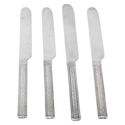 Sale Photo Thumbnail #38: RARE SET OF 4 S. KIRK COIN SILVER FRUIT KNIVES
