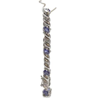 Sale Photo Thumbnail #74: STERLING SILVER TANZANITE DIAMOND ACCENT BRACELET